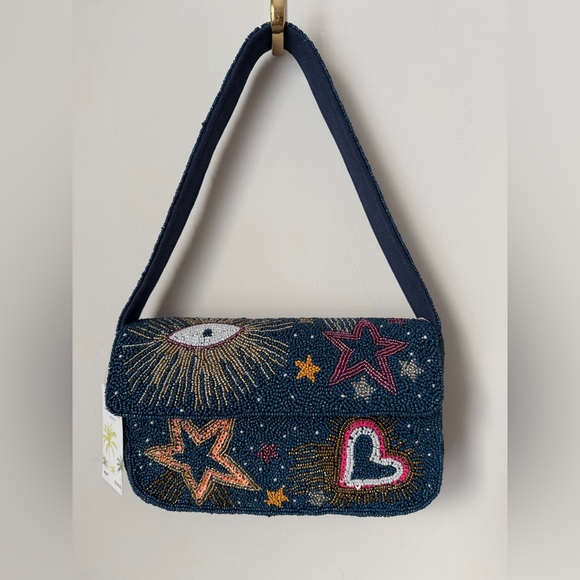 Viral America & beyond beaded eye heart star Shoulder Bag - Picture 1 of 5